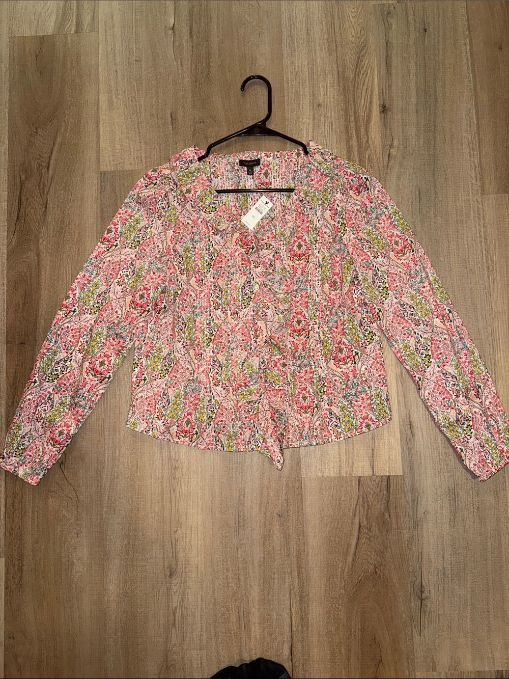 Talbots Pink Floral button-Front Blouse